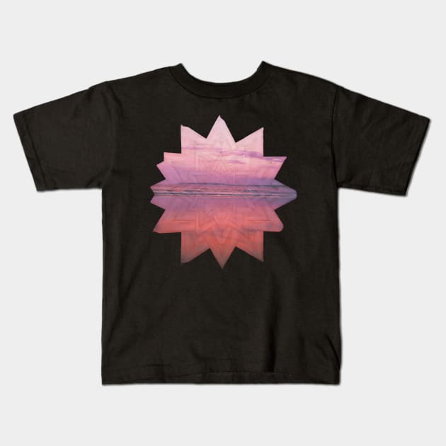 Pink Abstract Sunset Kids T-Shirt by Geomhectic